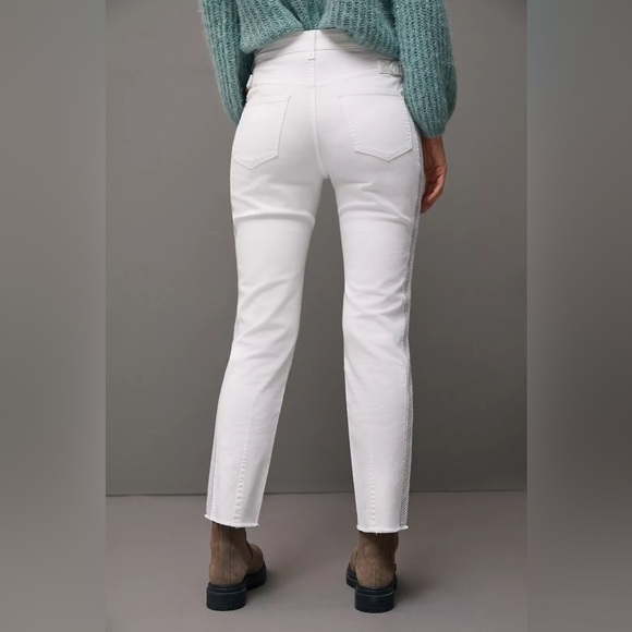 Pilcro Anthropologie White Ultra High-Rise Side-Striped Slim Jeans Size 28 - Picture 2 of 11